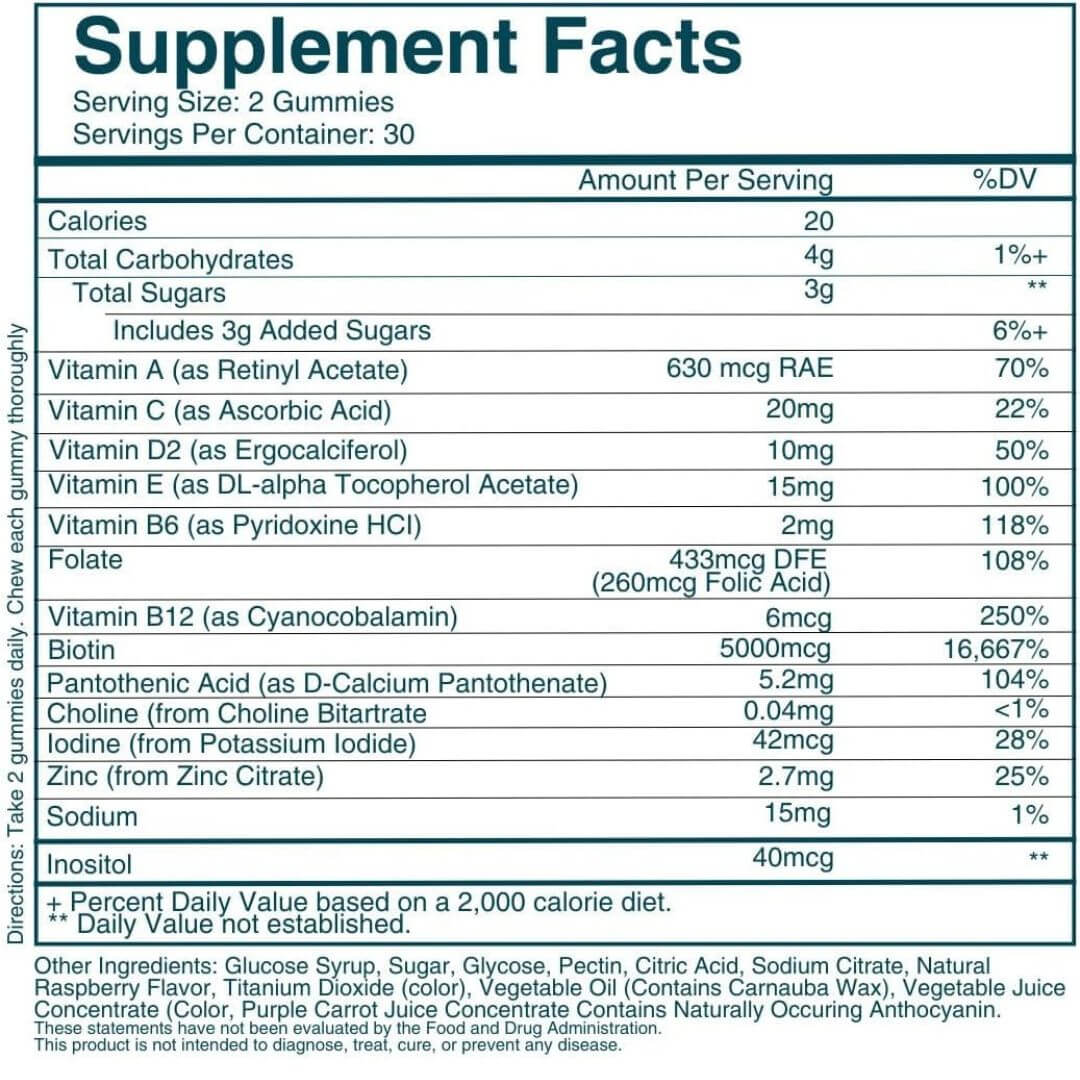 Hair, Skin & Nails Vitamin Gummies
